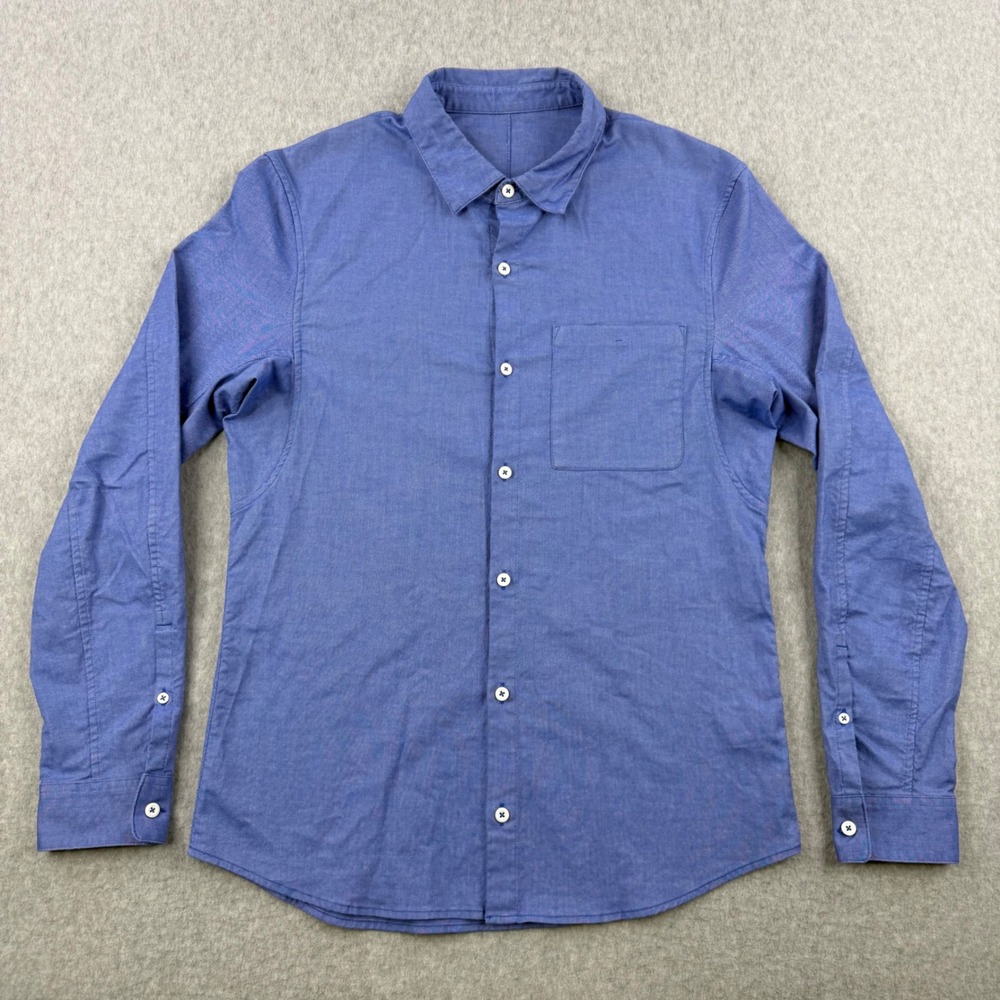 Lululemon Shirt Mens Medium Blue Commission Long Sleeve Oxford Performance